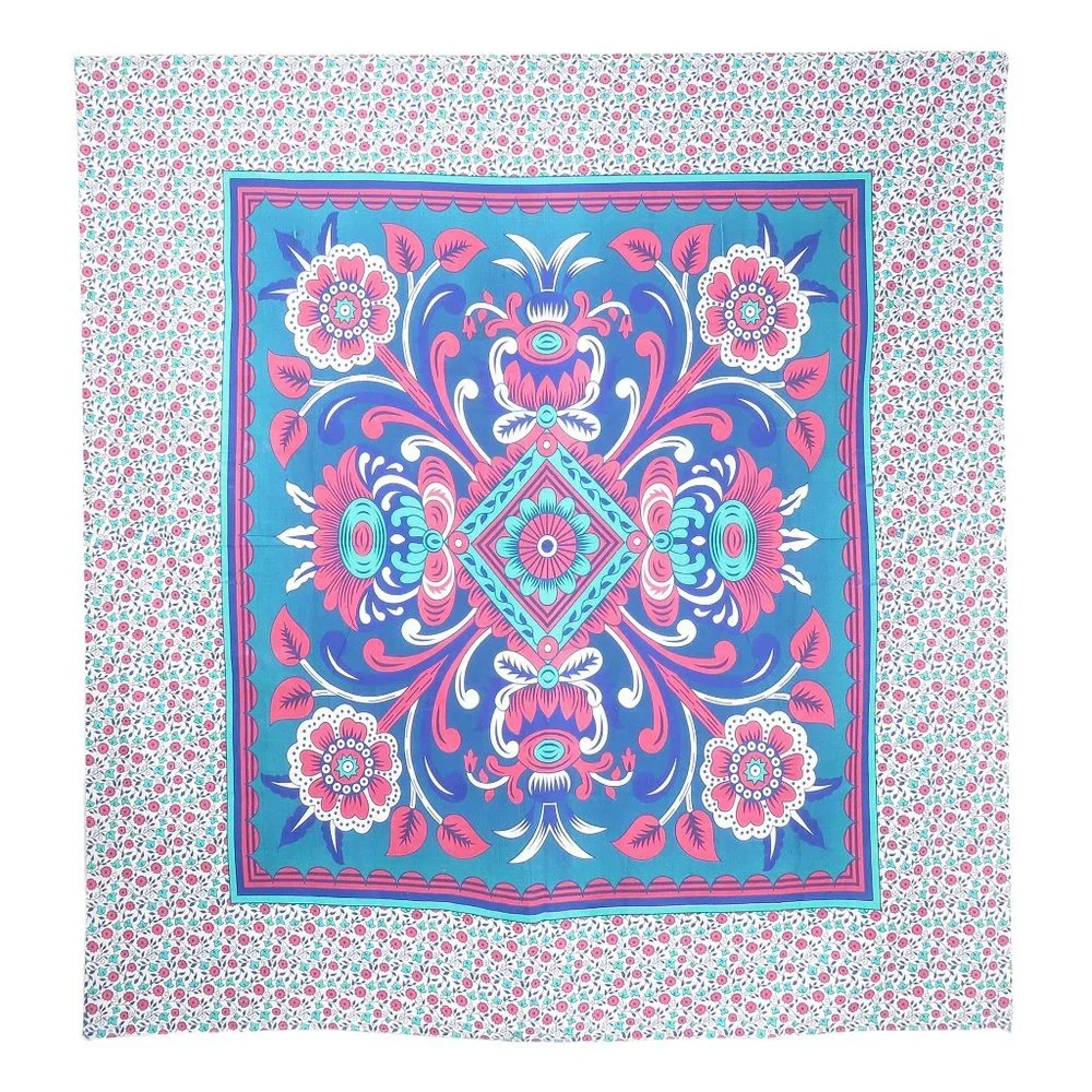 Oussum Decorative Tapestry Multicolor Floral Print Wall Art Ceiling Décor Cover
